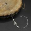 دستبند نقره دخترانه پاپیون و ستاره زنجیری br-n118