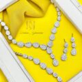 سرویس نقره عروس نگین سفید طرح اشک جدید ce-n132