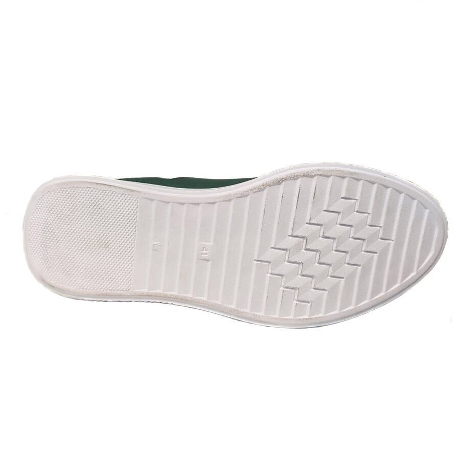 کفش مردانه اسپرت چرم طبیعی گاوی سبز رنگ sh-n359
