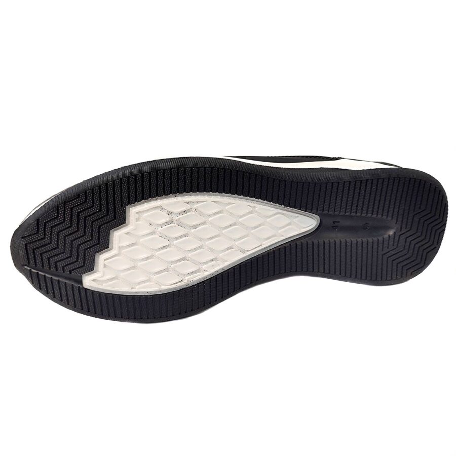 کفش چرم گاوی مردانه اسپرت مشکی زیره دو رنگ sh-n358
