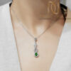 گردنبند نگین سبز نقره 925 اصل جواهری ظریف ne-n06