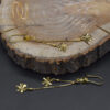 گوشواره نقره 925 طرح طلا آویزدار گل شیک er-n333