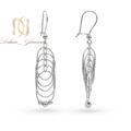 گوشواره نقره 925 حلقه ای بلند ساچمه دار er-n334