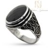 انگشتر مردانه نقره نگین مشکی