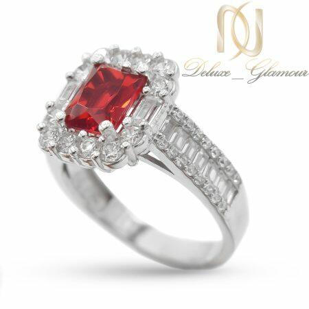 انگشتر زنانه نگین قرمز نقره 925 جواهری خاص rg-n987