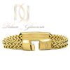 دستبند مردانه استیل طلایی بافت طرح کارتیر br-n142