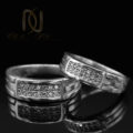 ست حلقه انگشت ازدواج نقره 925 طرح طلا سفید rg-n979