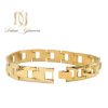 دستبند مردانه طلایی استیل طرح طلا 12 میل br-n148