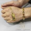 ست دستبند و گردنبند مردانه استیل طلایی جدید ce-n148 روی دست