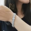 دستبند زنانه نقره طرح گل - دستبند نقره خاص زنانه