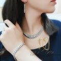 سرویس نقره زنانه بدون نگین جدید - سرویس نقره زنانه پارلا آبکاری رودیوم