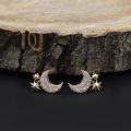 گوشواره ماه و ستاره ژوپینگ طلایی