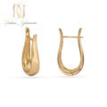 گوشواره حلقه ای ژوپینگ طرح امگا طلایی بدون حساسیت عکس اول