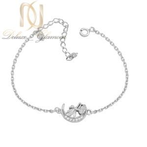 عکس دستبند نقره دخترانه ماه و فرشته زنجیری