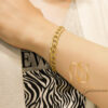 دستبند کارتیر نقره زنانه طلایی لوکس و شیک