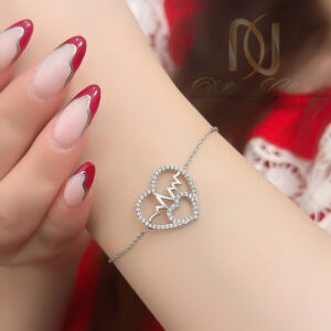 دستبند نقره قلب و ضربان روی دست