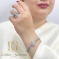 ست انگشتر و دستبند نقره زنانه خوشه