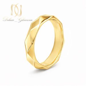 حلقه نقره تراش طلایی زنانه و مردانه