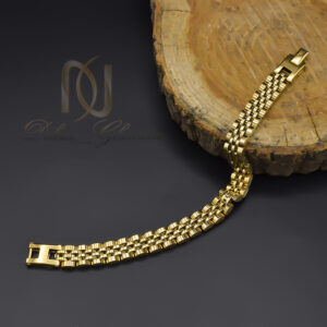 دستبند مردانه استیل رولکس طلایی رنگ ثابت