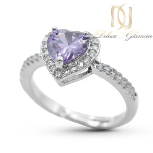 انگشتر دخترانه استیل قلب نگین یاسی