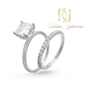 حلقه و پشت حلقه نقره زنانه