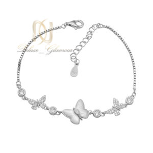 دستبند زنانه پروانه نقره خارجی