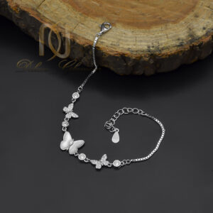 دستبند نقره زنانه مدل پروانه خارجی