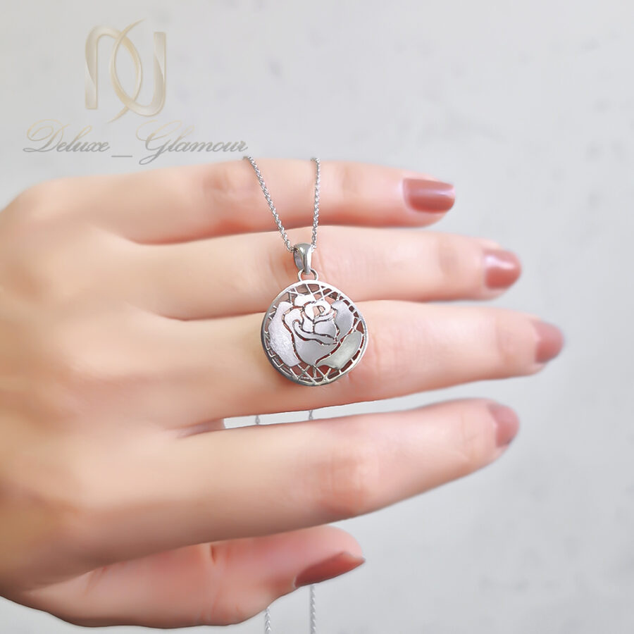 گردنبند نقره زنانه گل رز