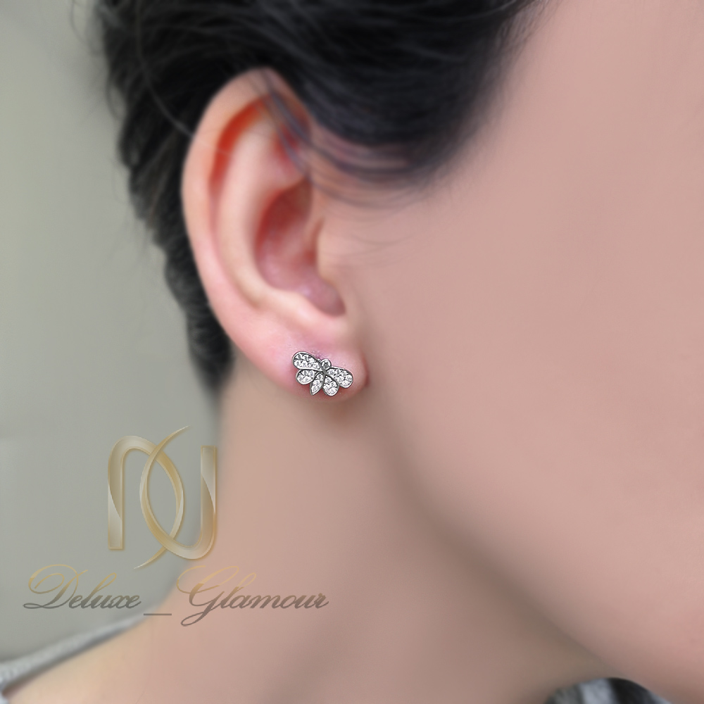 گوشواره نقره زنانه مدل پروانه - تصویر 3