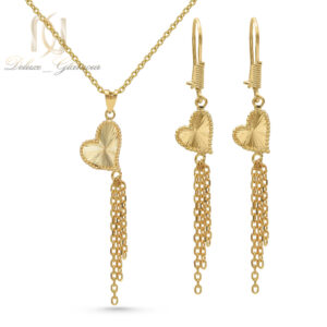 نیم ست نقره زنانه قلب طلایی