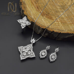 نیم ست زنانه نقره خارجی مدل فلاور جدید