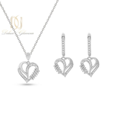 نیم ست نقره زنانه قلبی