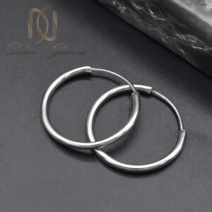 گوشواره حلقه ای نقره بدون نگین