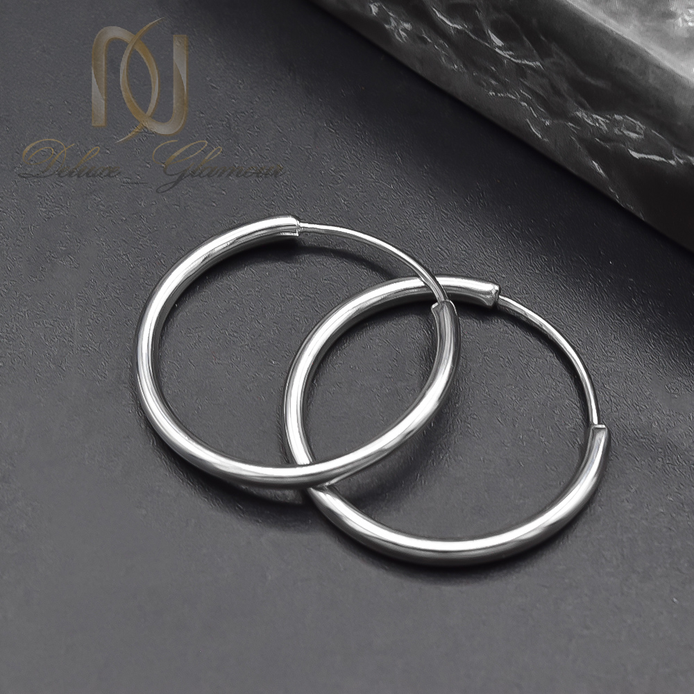 گوشواره حلقه ای نقره بدون نگین