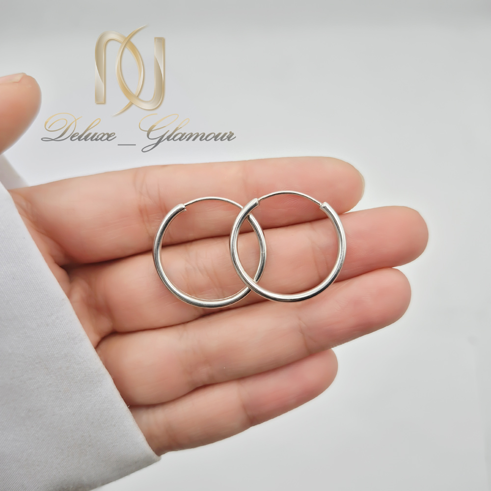 گوشواره حلقه ای ساده نقره عیار 925