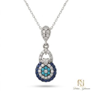 گردنبند نقره زنانه قلب و گل ظریف - ne-new-11