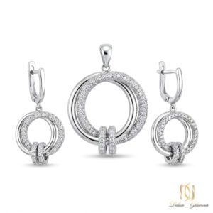 نیم ست نقره زنانه حلقه ای عکس اصلی