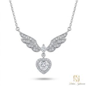 گردنبند نقره زنانه قلب و بال فرشته ne-new-15 عکس اصلی