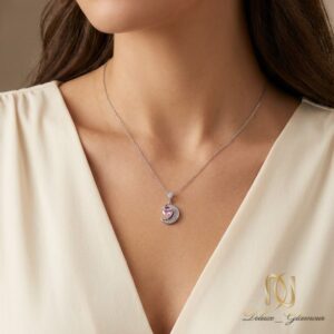 گردنبند نقره زنانه مدل ماه و قلب - ne-n287 - 5
