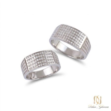 حلقه ست نقره زنانه و مردانه طرح مستطیلی ri-b-10 عکس اصلی