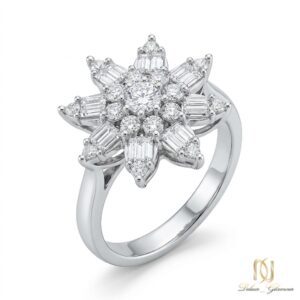 انگشتر نقره زنانه جواهری طرح گل ri-s-41 عکس اصلی