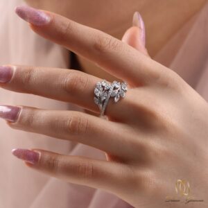 انگشتر نقره زنانه طرح برگ - rg-n800 - 6