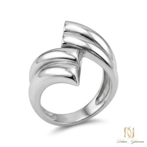 انگشتر نقره زنانه فری‌سایز مدرن بایپاس ri-s-57 عکس اصلی