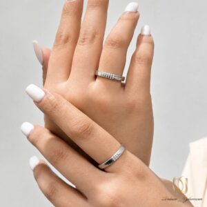 حلقه ست نقره نامزدی - ri-n317 - 4