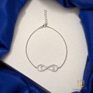 دستبند نقره دخترانه طرح بي نهايت ظريف - ds-n413 - 4