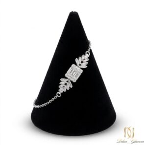 دستبند نقره زنانه طرح امرالدکات مجلسی br-s-42 عکس اصلی