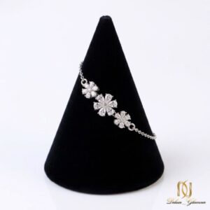 دستبند نقره زنانه طرح گل نگیندار مجلسی br-s-41 عکس اصلی