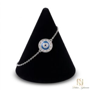دستبند نقره زنانه چشم نظر میناکاری br-s-39 عکس اصلی