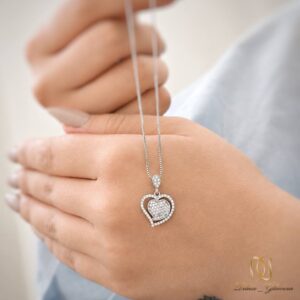 گردنبند طرح قلب نقره 925 دخترانه شیک ma-n778 - 65749 - 4