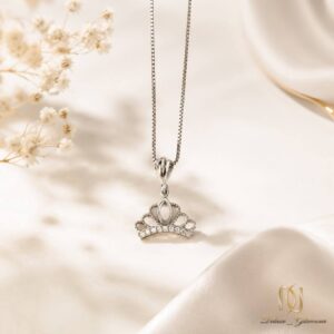 گردنبند نقره دخترانه مدل تاج - nw-n714 - 4